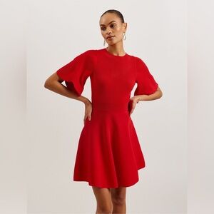 Ted Baker London Oliviha Rib Engineered Skater Dress Size 3
